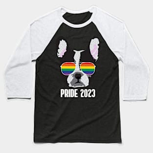 PRIDE 2023 - Boston Terrier Dog Gay Pride Flag Baseball T-Shirt